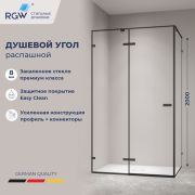 Душевой уголок с распашной дверью на петлях - RGW SV-040B (Прозрачное, 1600x1000)