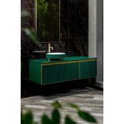 Комплект QUATRO 2 140см Тумба ,2 ящика, RAL 6005 FUGA + профиль GOLD + столешница + раковина