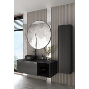 Комплект QUATRO M6-120 тумба с полками+раковина чаша Nero Marquina