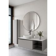 Комплект QUATRO M6-120 тумба с полками+раковина чаша Matt White