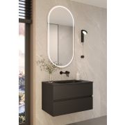 Тумба без раковины Vallessi 80*46cm АНТРАЦИТ мат. 2 полки, 837-080-A mat