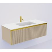 QUATRO 1 120CM тумба рифл DAPHNE профиль MATT GOLD + внутр. подсв. 790-M1-120-RIB-D-MG-LED