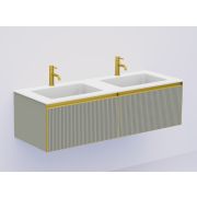 QUATRO 2 140см (70+70) тумба рифл LUNA профиль MATT GOLD + внутр. подсв. 790-M2-140(70+70)-R-L-M-L