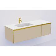 QUATRO 2 140см (100+40) тумба DAPHNE профиль MATT GOLD c подсветкой 790-M2-140-D-MG-LED