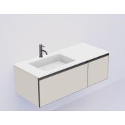 QUATRO 2 120см (80+40) тумба CASHMERE профиль ANTHRACITE c подсветкой 790-M2-120-CM-A-LED