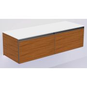 QUATRO 2 140см (70+70) тумба WILLOW профиль ANTHRACITE + внутр. подсв. 790-M2-140(70+70)-W-A+L