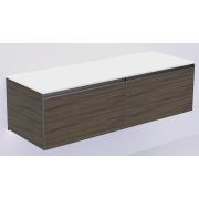 QUATRO 2 140см (70+70) тумба OAK ANTHRACITE профиль ANTHRACITE + внутр. подсв. 790-M2-140(70+70)-OA-A+L