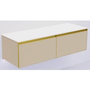 QUATRO 2 140см (70+70) тумба DAPHNE профиль MATT GOLD + внутр. подсв. 790-M2-140(70+70)-D-MG+LD