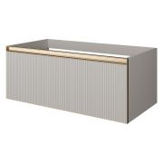 QUATRO 1 100CM тумба рифл CASHMERE FUGA профиль MATT GOLD с подсветкой внутри 790-M1-100-CM-RIB-MG-LED