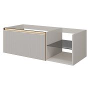 QUATRO 6 120см (80+40) тумба рифл CASHMERE FUGA профиль MATT GOLD 790-M6-120-CM-RIB-MG