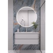 Тумба OVALE D 100см Гладкая 2 полки Белая мат без раковины 780-100-W