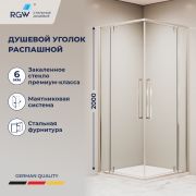 Душевой уголок с распашными дверями на петлях - RGW SV-33 (Прозрачное, 800x800)