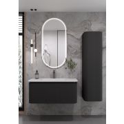Тумба OVALE S 100см Рифленая 1 полка Антрацит мат. без раковины 781-100-A