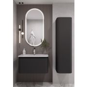 OVALE 1 полка 80CM АНТРАЦИТ тумба + раковина OV0010100-080