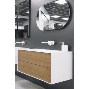 MINIMAL Тумба 120см цвет 2201 WHITE ACRYLIC COUNTER инт.подсветка+увел.раковина
