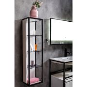 Пенал LOFT высокий белый, полки стекло 896-W