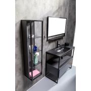 Пенал LOFT высокий антрацит, полки стекло 896-A
