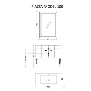Тумба Piazza 100 черная + Хром 841-100-BCR