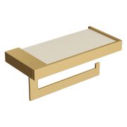Держатель для туалетной бумаги c крышкой Qubic Matt Gold 10721-MG