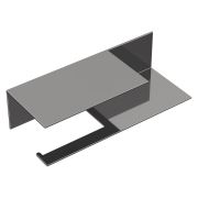 Держатель для туалетной бумаги c полкой Qubic Shine Gun Metal 10721-2-SGM